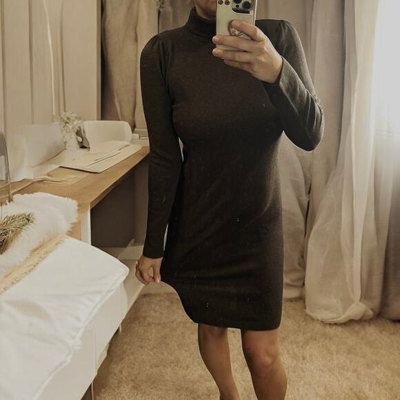 Peruvian Connection Dresses & Skirts - NEW Peruvian Connection Cortland Sweater Dress Brown Turtleneck Small